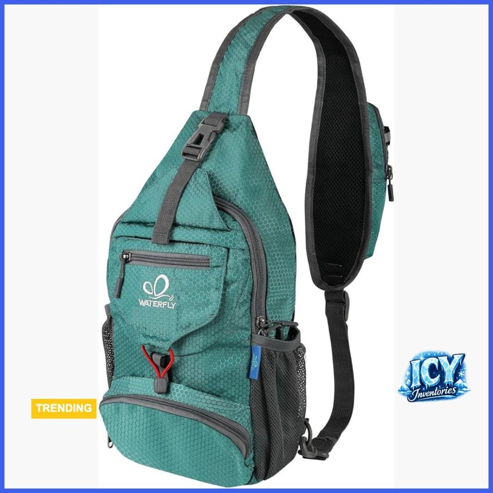 Water-Resistant Polyester Sling Backpack Daypack for Hiking Travel